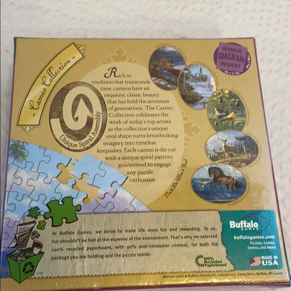 New country morning finch puzzle 750 oval Hautman Brother collection. - Picture 2 of 4